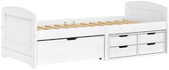 IDEA Furniture 8816B Mary Single bed with drawers, white lacquer - Bed