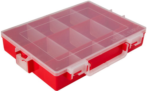 IDEAL BOX Plastic Organiser XL - Red/Transparent - Tool Organiser - Main image