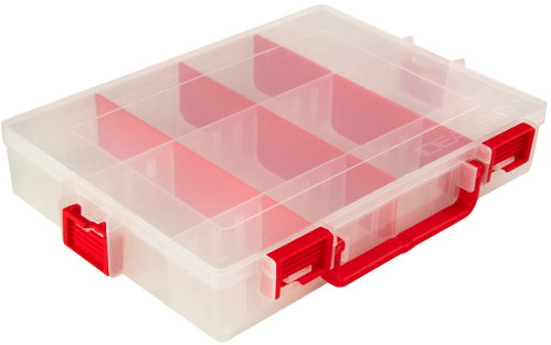 IDEAL BOX Plastic Organiser XL - Transparent/Red - Tool Organiser - Main image