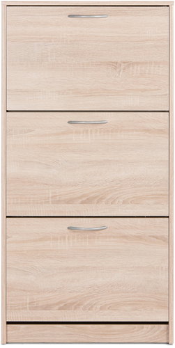 IDEA Furniture LINZ shoe rack with 3 recesses oak - Shoe Rack - Main image