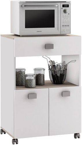 IDEA Nábytek Skříňka na mikrovlnnou troubu Romarin akácie/bílá - Cupboard - Main image