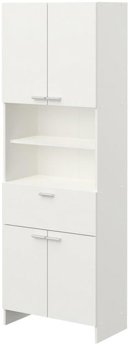 IDEA nábytek Vysoká skříňka 4 dveře + 1 zásuvka Koral bílá - Koupelnová skříňka - Main image