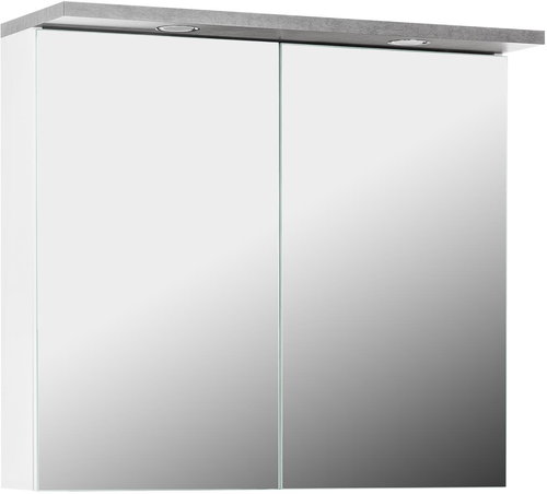 IDEA nábytek Závěsná skříňka 2 dveře Praya 73 bílá/beton - Koupelnová skříňka - Main image