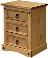 IDEA furniture bedside table 3 drawers corona wax - Night Stand