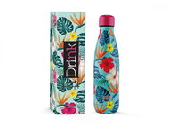 iDRINK Stainless steel thermo bottle, tropical flowers 500 ml - Thermos