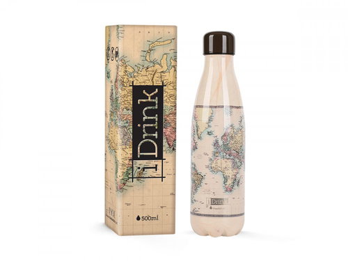 iDRINK Stainless steel thermobottle, old map 500 ml - Thermos - Main image