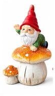 Igotrend 562254 zahradní trpaslík na hříbku, 14 × 17 × 28 cm, 1 ks - Decoration