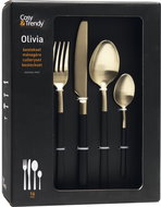 Cosy & Trendy Champagner cutlery set - Black Olivia, 16 pieces, height 270 mm, length 205 mm - Cutlery Set