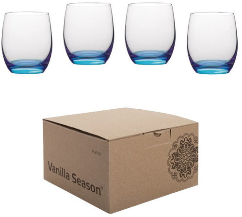 VS HATTA Set of 4 Blue Glasses Blue - Glass Set - Main image