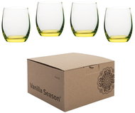 VS HATTA Set of 4 Yellow Neon Glasses, Yellow - Glass Set