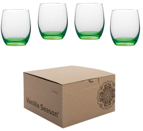 VS HATTA Set of 4 Green Neon Glasses, Green - Glass Set - Main image