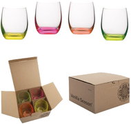 VS HATTA Set of 4 Neon Glasses - Mix of Colours - Glass Set