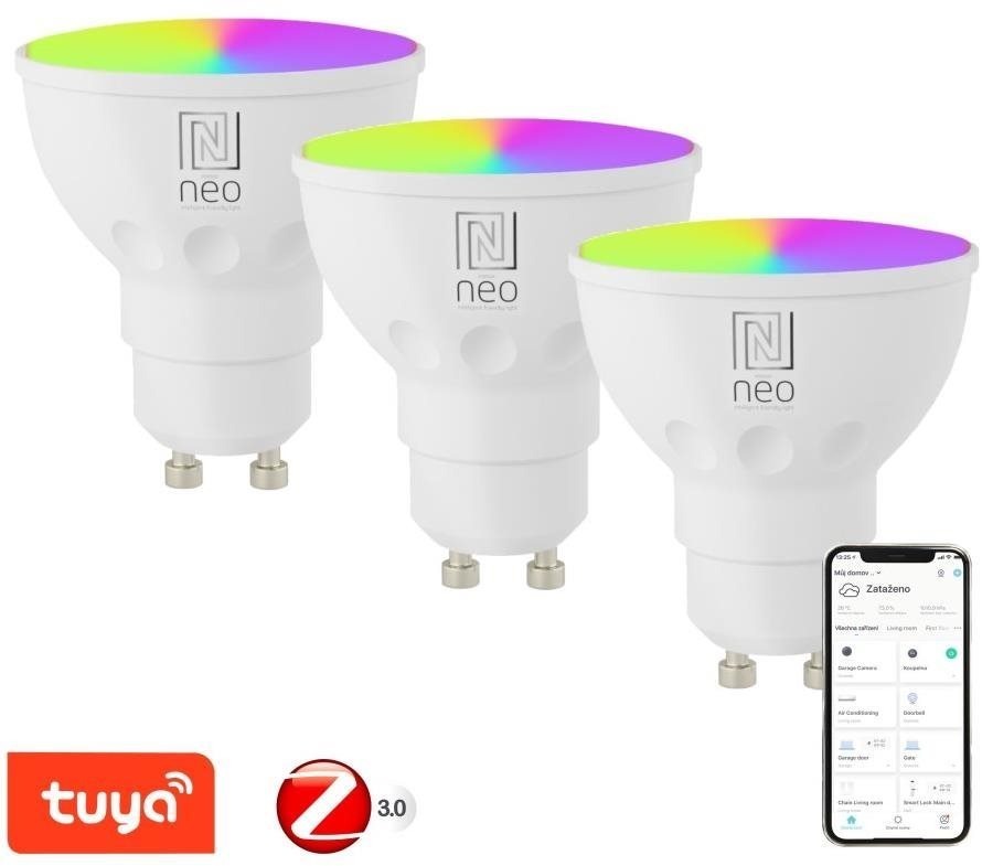 IMMAX NEO GU10 4,8W RGB+CCT színes és fehér, Zigbee - 3db