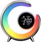 IMMAX PEACOCK LED noční lampička s hodinami, budíkem, RGB světlem a USB portem, stříbrná - Stolní lampa