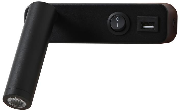 IMMAX GOAL USB + kapcsoló, LED, 3 W, fekete