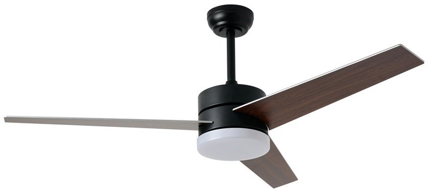 IMMAX NEO LITE VARIABLE Smart LED ventilátoros lámpa, Tuya WiFi, fekete / fa dekor