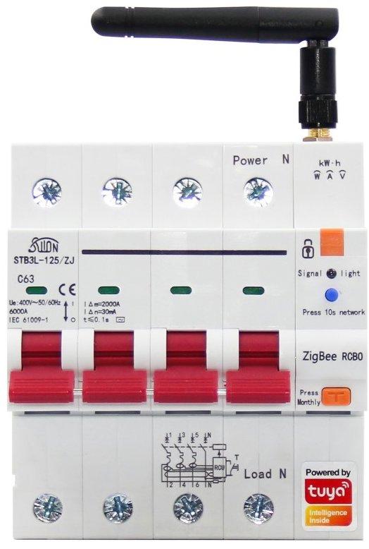 IMMAX NEO Okos megszakító 3P+N 10-63A áramvédővel, fogyasztásmérő, Zigbee 3.0