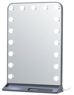 IMMAX HOLLYWOOD Make-up s LED, CCT, LCD display, USB C/A výstupy, šedé - Kosmetické zrcátko