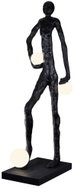 IMMAX SILUETTE Glam Aura 185cm Statue - Floor Lamp, Fibreglass, Black, 3×E27 - Floor Lamp