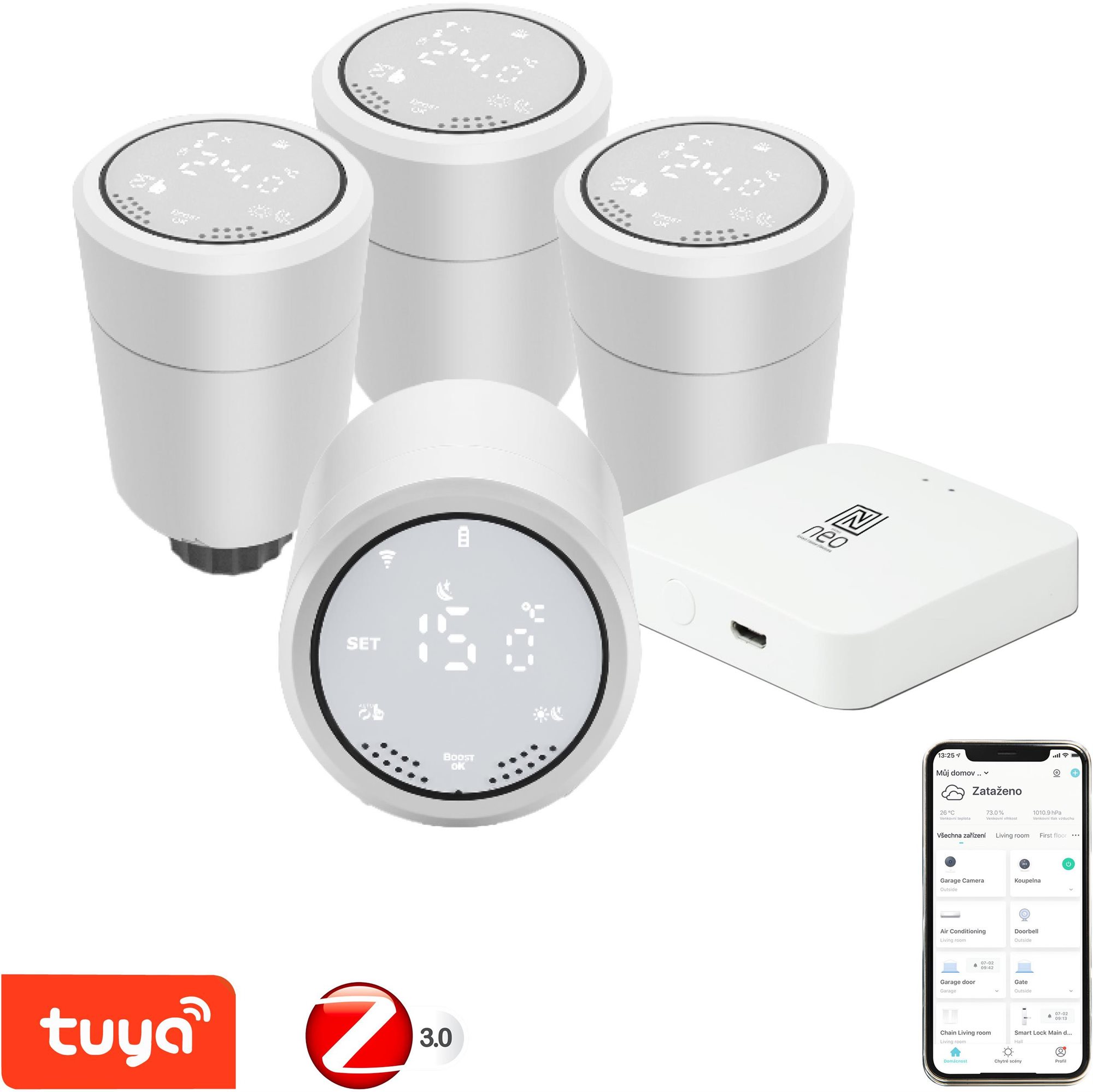 Immax NEO Smart Thermostat 4+1 Starter Kit, Zigbee, TUYA