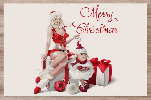 IMPAR Placemats Merry Christmas - Sexy lady - Placemat - Main image