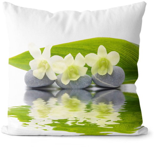 Impar Pillow White flowers on stones - Pillow - Main image