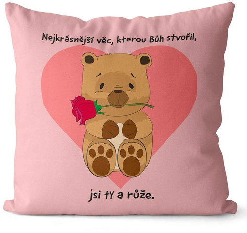 Impar Pillow Teddy bear with rose - Pillow - Main image
