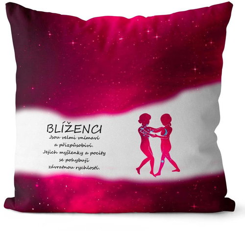 Impar cushion Gemini (22.5. - 21.6. ) - red - Pillow - Main image