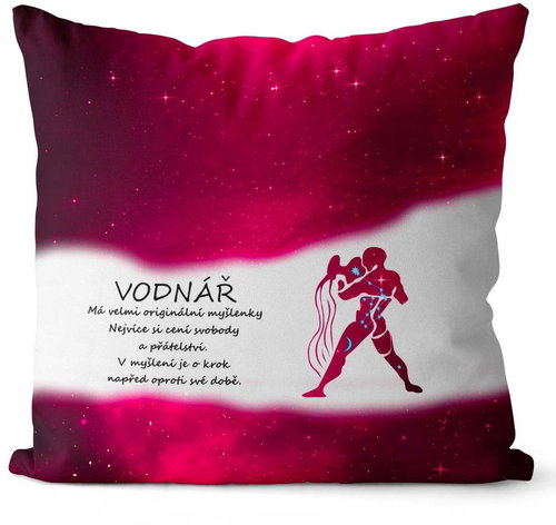 Impar pillow Aquarius (21.1. - 20.2. ) - red - Pillow - Main image