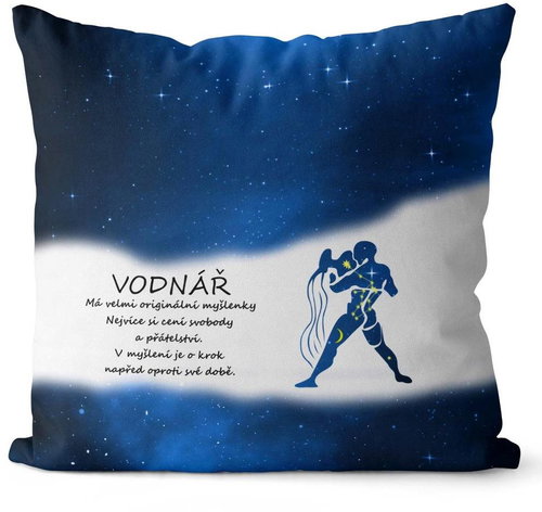 Impar pillow Aquarius (21.1. - 20.2. ) - blue - Pillow - Main image