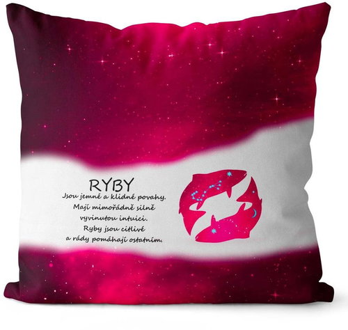 Impar pillow Pisces (21.2. - 20.3. ) - red - Pillow - Main image