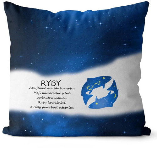 Impar pillow Pisces (21.2. - 20.3. ) - blue - Pillow - Main image