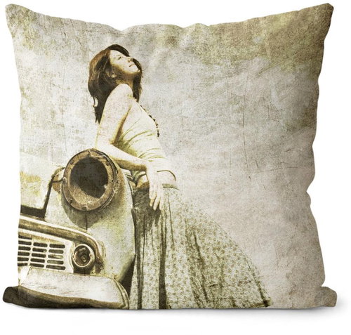 Impar pillow Woman by the car - Pillow - Main image