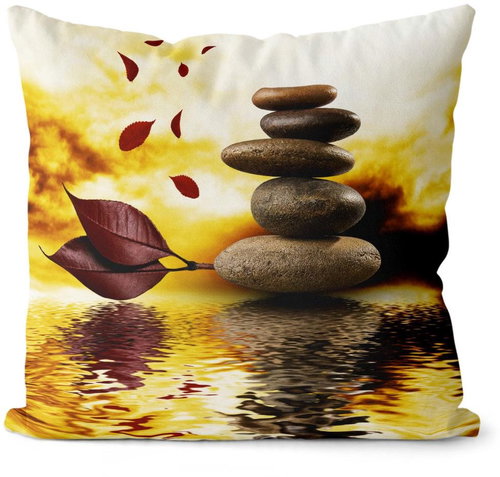 Impar Pillow Stones with red leaves - Pillow - Main image