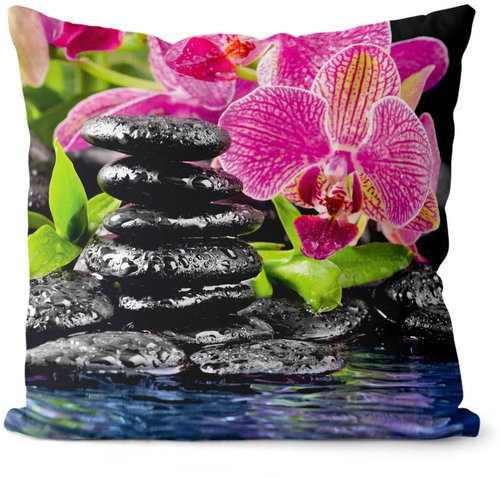 Impar Pillow Orchid with black stones - Pillow - Main image