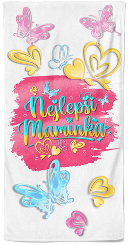 Impar osuška 100 × 170 cm Nejlepší maminka – blop - Bath Towel - Main image