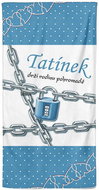 Impar osuška 100 × 170 cm Tatínek drží rodinu - Bath Towel