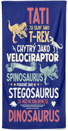 Impar osuška 70 × 140 cm Tatínek – dinosauři - Bath Towel