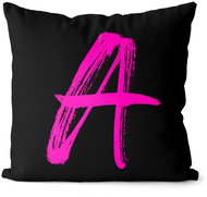 Impar letter A, colour initials, pink - Pillow