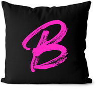 Impar písmeno B, barva iniciály růžová - Pillow