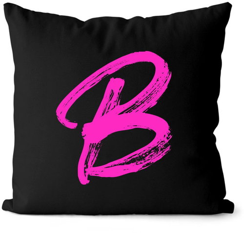 Impar písmeno B, barva iniciály růžová - Pillow - Main image