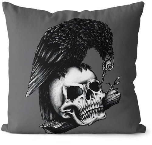 Impar Crow and skull - Pillow - Main image