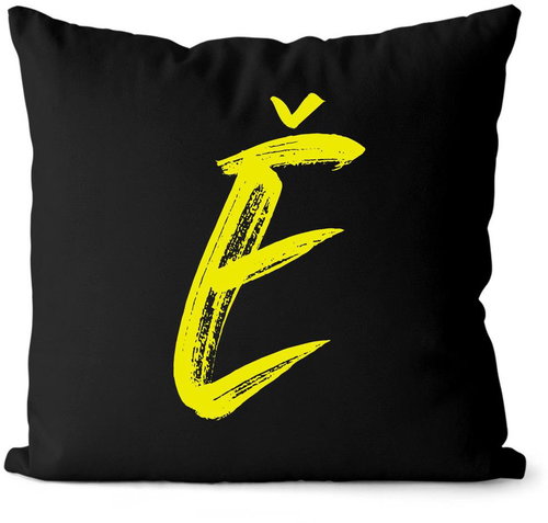 Impar letter Ě, initials yellow - Pillow - Main image