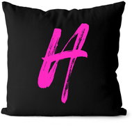 Impar letter H, colour initials pink - Pillow