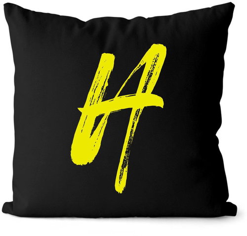 Impar letter H, initials yellow - Pillow - Main image
