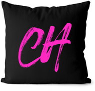 Impar letter CH, initials pink - Pillow