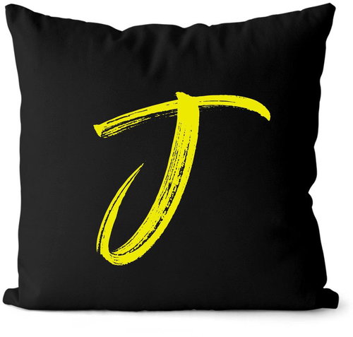 Impar letter J, initials yellow - Pillow - Main image