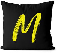 Impar letter M, initials yellow - Pillow