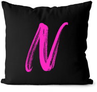 Impar letter N, colour initials pink - Pillow