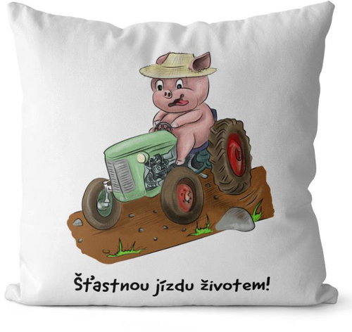 Impar Piglet and tractor - Pillow - Main image